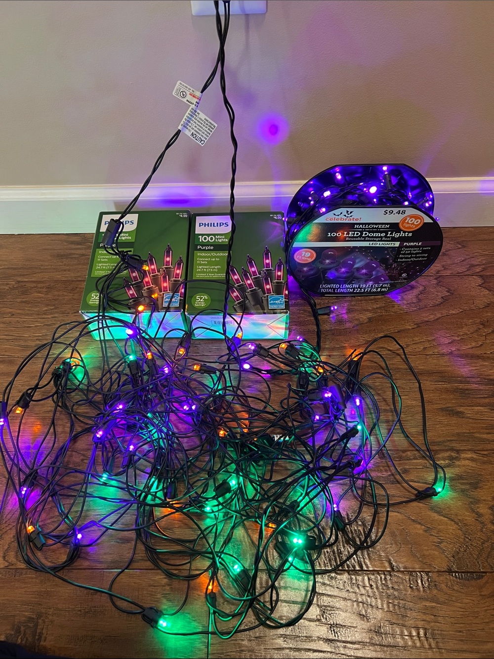 Philips Multi-Color Holiday String Lights with Purple Bulbs